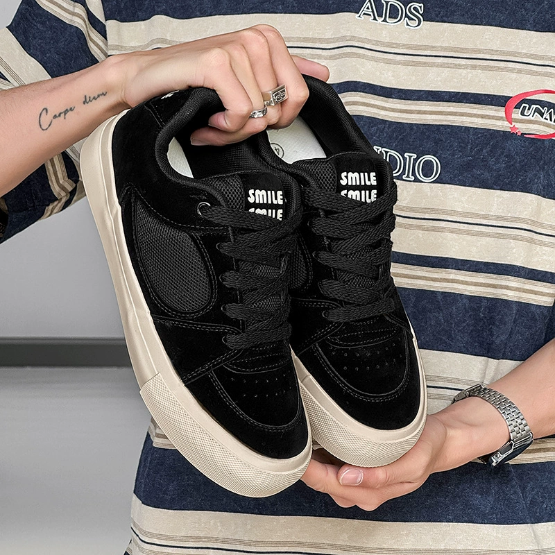 Новые нишевые туфли Hong Kong Wind хлебные туфли модные тенденции удобные спортивные мужские туфли низкоуровневы ретро туфли повседневные мужские туфли