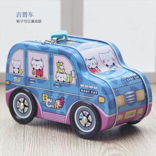 Creative student gift Jeep piggy bank cartoon with lock car piggy bank cute anti-fall birthday gift