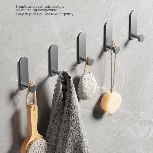 Hook with strong adhesive for bathroom towels, suitable for attaching to walls in toilets or bathrooms, without the need for holes.