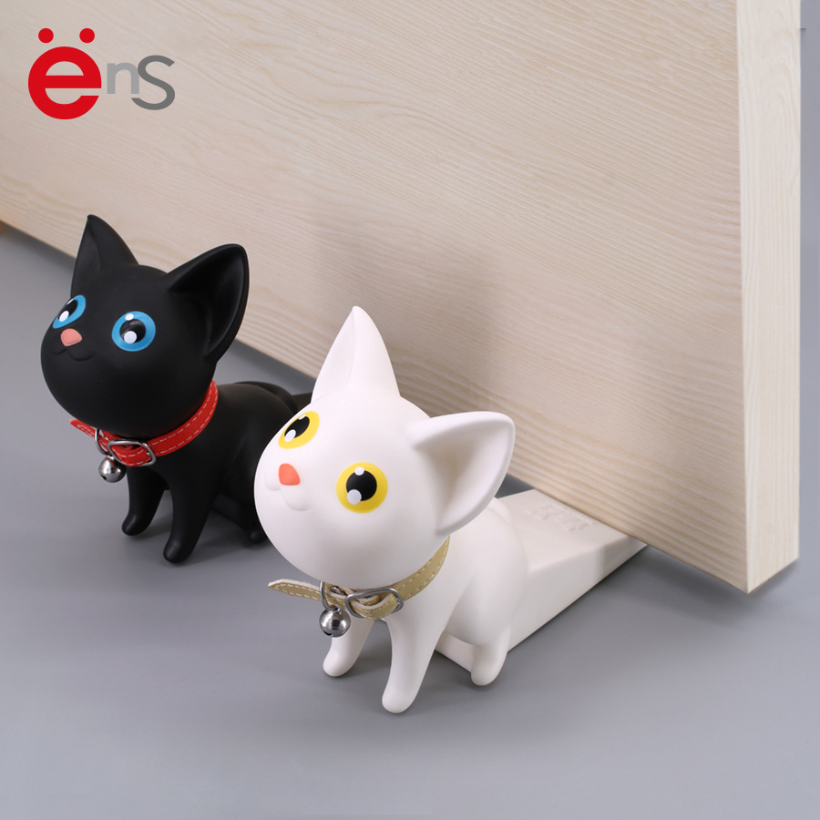 Manija de la puerta sin perforar lindo animal gato tapón de la puerta anticolisión estera tapón de la puerta tapón superior de la puerta tope de la puerta para los niños image 4