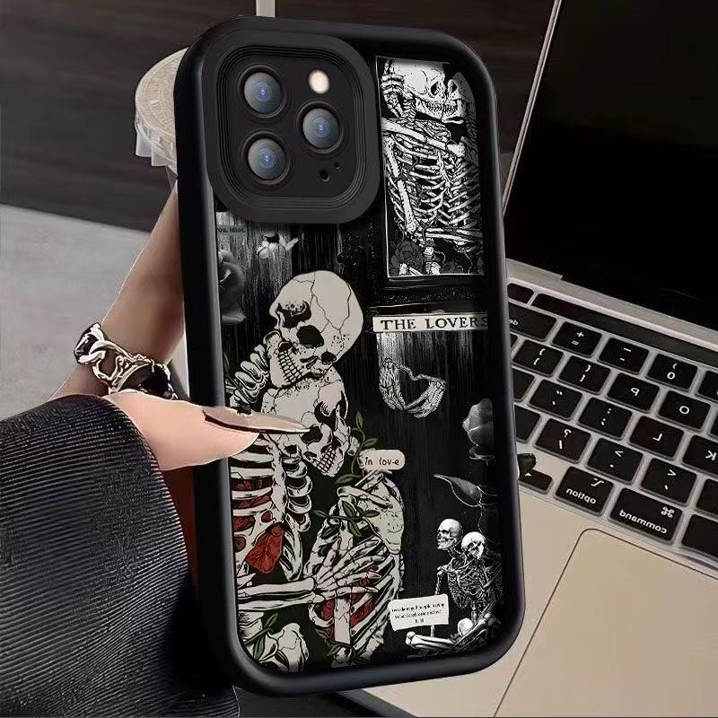 Funda para teléfono móvil iphone16pro de personalidad europea y americana Apple 15 anti-caída 14 creativo 13promax nuevo 12x