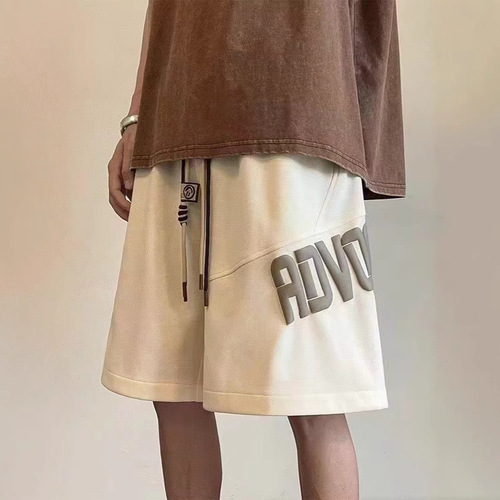 oversize high street printed casual shorts men's fashion brand sports American basketball 5 quarter pants summer thin style