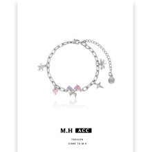 彩色锆石蝴蝶手链女2025新款轻奢小众原创精致甜酷风高级感手饰品