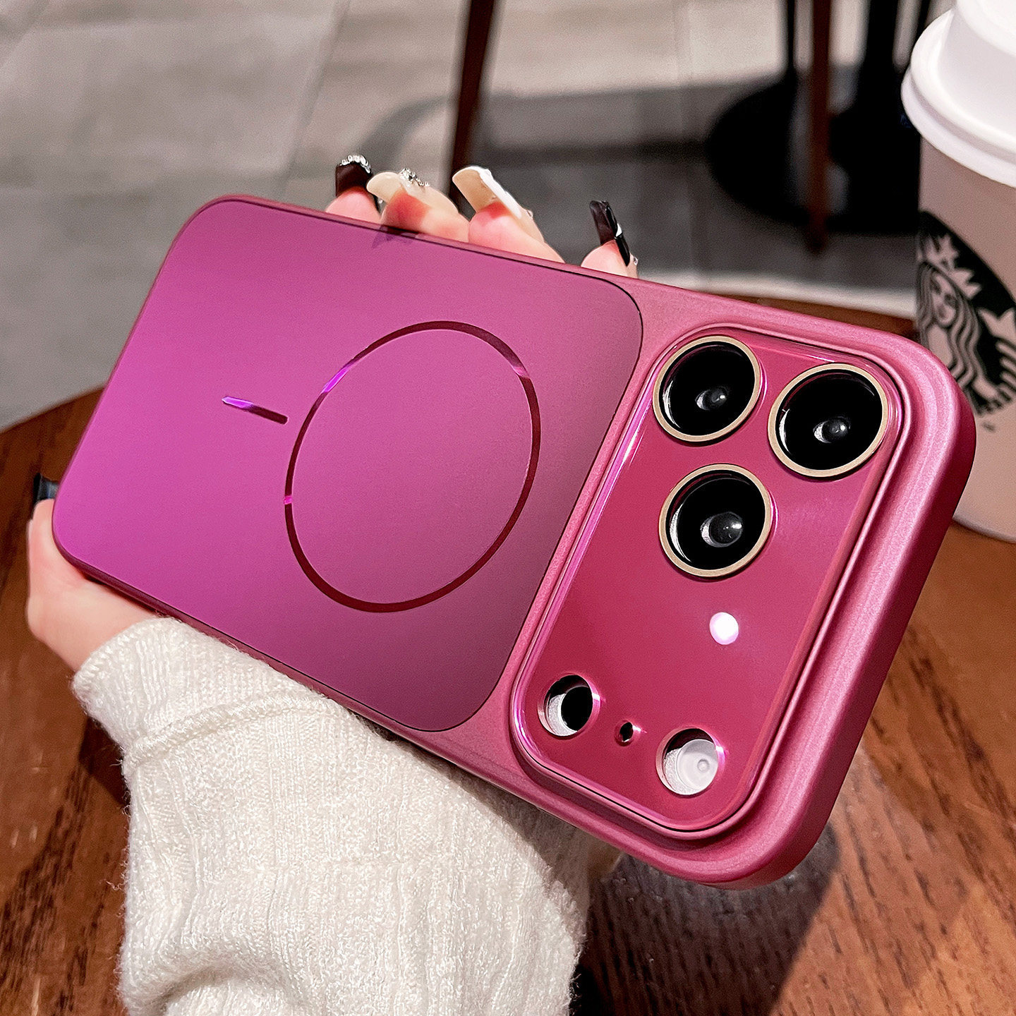 适用苹果18promax手机壳秒变大视窗AG流光磨砂磁吸iPhone17保护套 - 6