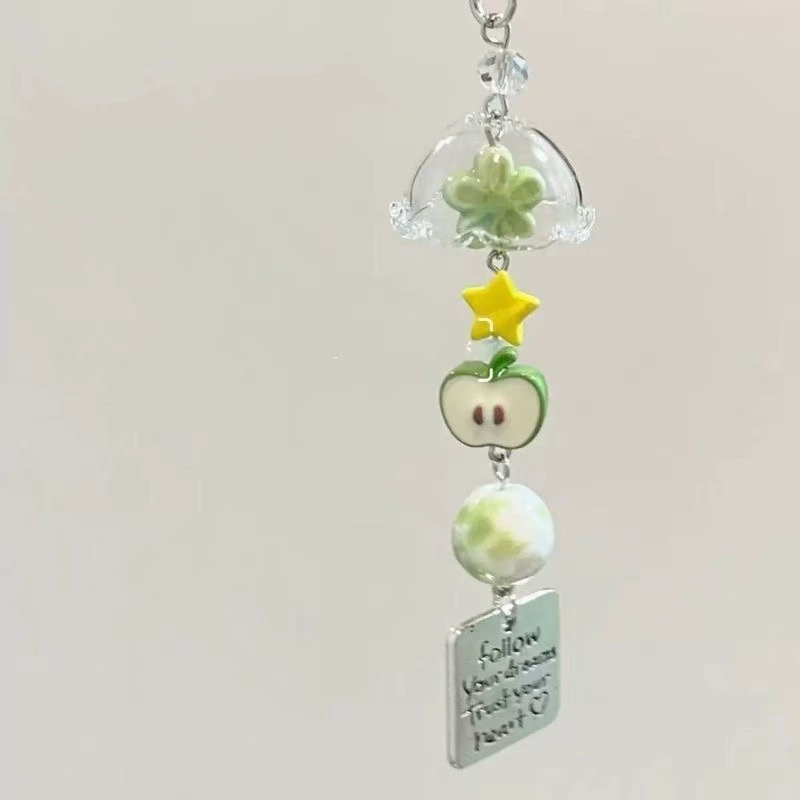 Apple Pendant Charm (GJ-031) Ceramic Bead Keychain Phone Case Accessory, Cute DIY