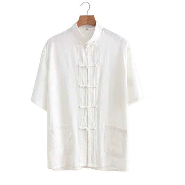 White, with short sleeve
