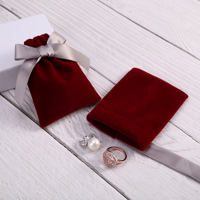 15g Weight Jewelry Packaging Bags Classification 1 Piece Quantity Indoor, Daily Occasion Flannel Material Bow Knot Pattern Cute, Simple Style Style Cute Simple Style Bow Knot Flannel Jewelry Packaging Bags 7