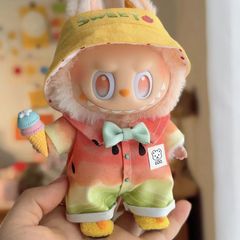 labubu三代娃衣坐前方高能系列衣服娃衣头套帽子17cm