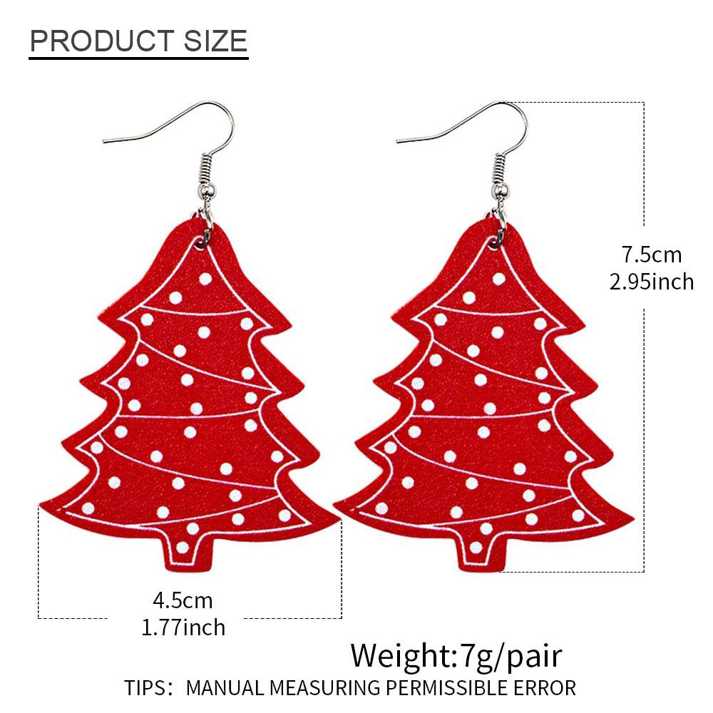 Fashion Christmas Tree Plaid Snowman Pu Leather Women's Earrings 1 Pair display picture 3