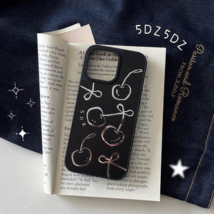 Casual Ins Style Cherry Suitable for Iphone15 Classy Apple 16Promax Anti-Fall 13 Mobile Phone Case 14 Mirror 2