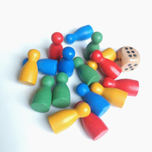 木质人形棋子益智玩具彩色异形木制跳跳棋飞行环保大富翁游戏配件