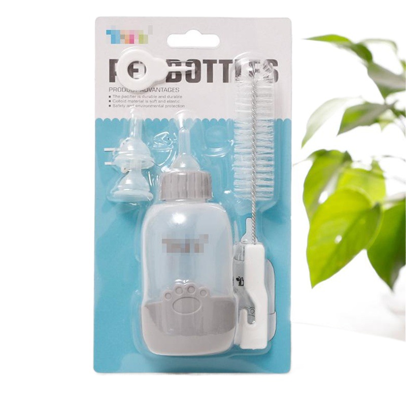 Mascota traje de biberón perro biberón gato biberón gatito pezón silicona biberón 100mL suministros para mascotas al por mayor