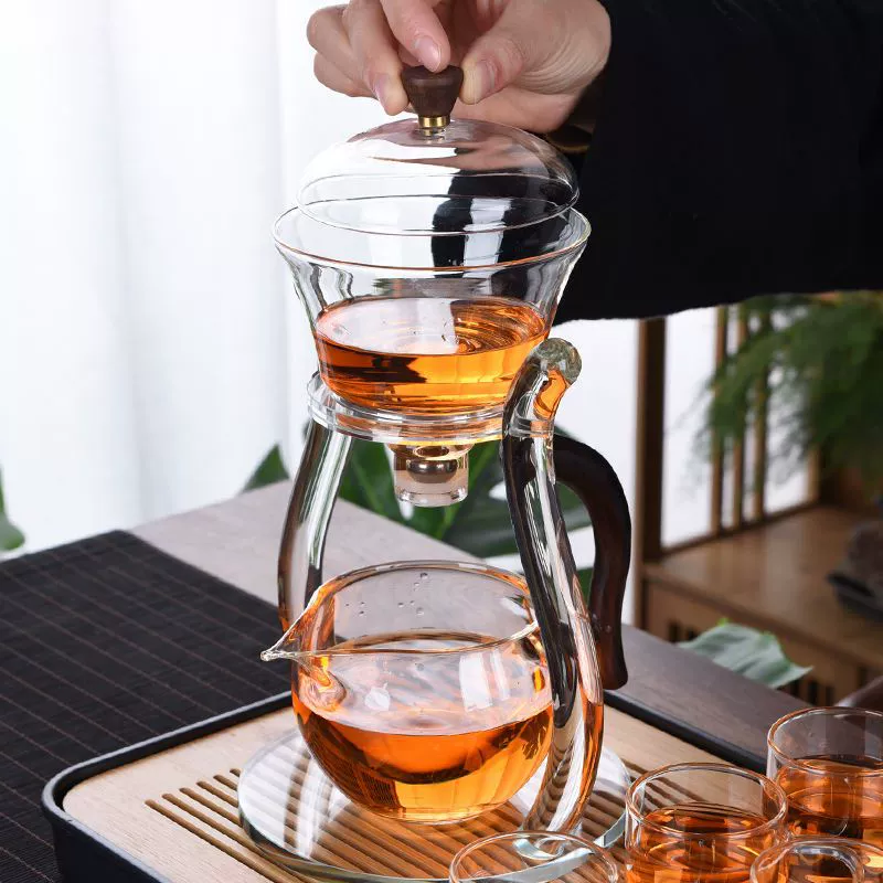 Transparent automatic glass tea set for office, teapot for home use, fully automatic