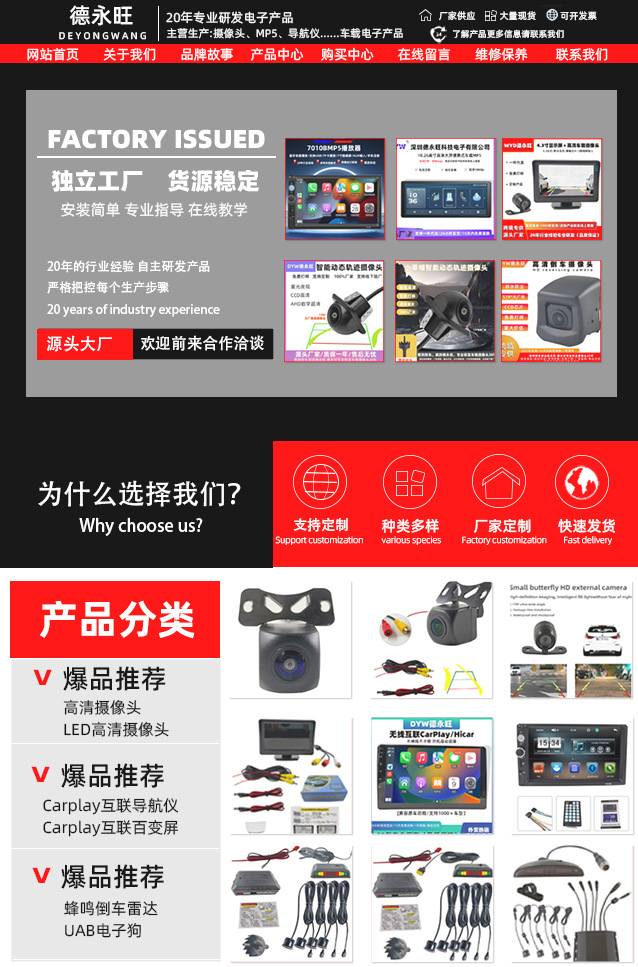 Ccd External Car Universal Reversing Image Rear View Ahd High-Definition Fisheye Waterproof Car Camera Ip68 Waterproof