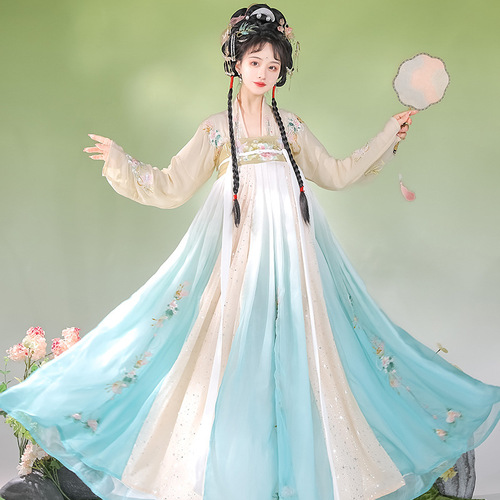 Tang Dynasty Hanfu Fairy dress for women Chinese style costume big sleeve shirt gradient chest Ru skirt super fairy elegant 