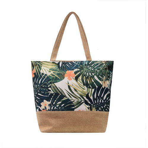 Fashion Canvas Bag New Chinese Style Literary Women's Shoulder Bag Simple Tote Bag Large Capacity Women's Handbag Shopping Bag