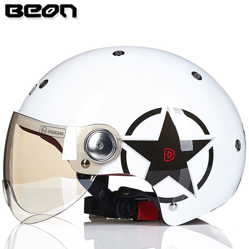 Casco de la motocicleta BEON 3C certificado de los hombres y las mujeres medio casco Four Seasons universal de la motocicleta del coche eléctrico del verano casco B103