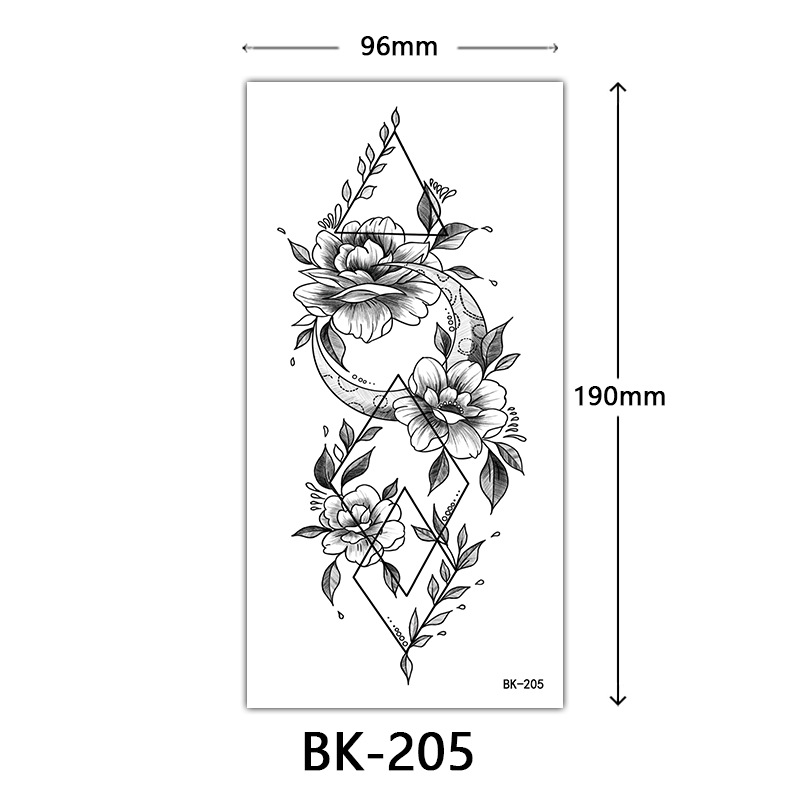 Tatuaje Temporal de Flores Boceto de Papel de Transferencia al Agua, Impresión por Transferencia de Agua, para Cuerpo image 211