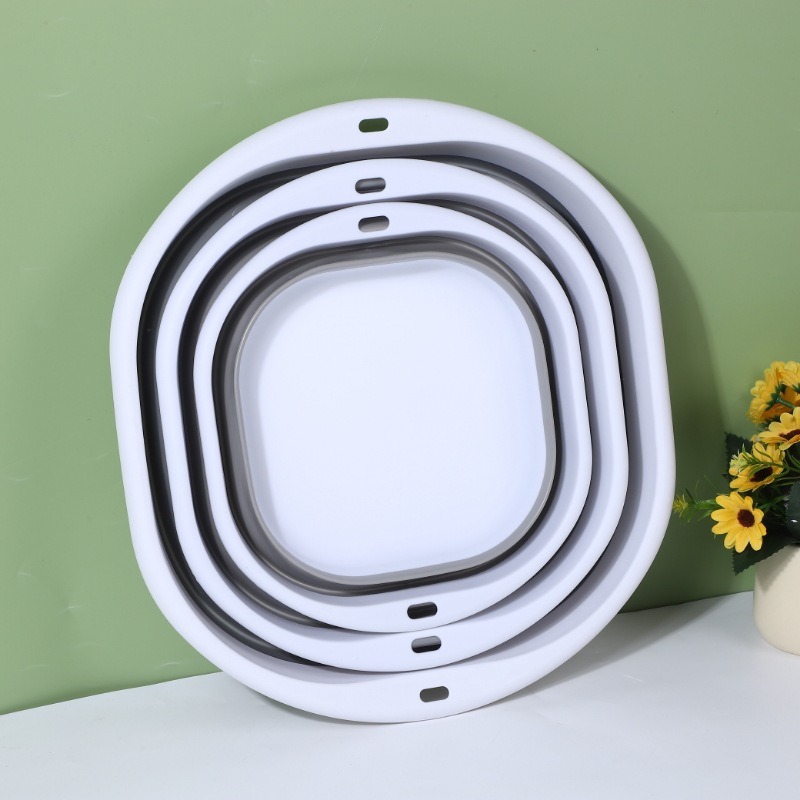 Lavabo plegable para estudiantes de dormitorio lavabo portátil de plástico de viaje lavabo de compresión lavabo de agua plegable para uso doméstico