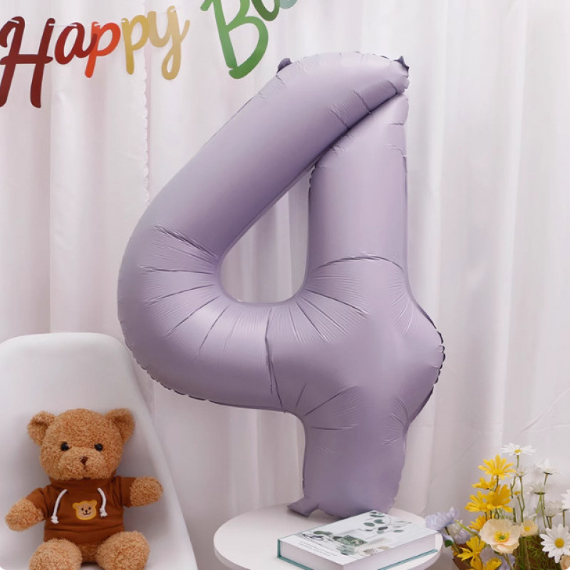 40inch アルミフィルムデジタルバルーン ベビーブルーピンク 女の子の誕生日シーンの装飾 ベビー123歳の誕生日の装飾|undefined