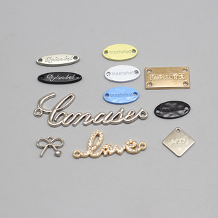 Hand-stitched Metal Clothing Standard Buckle English Standard Letter Oval Handmade Bracelet Necklace Small Pendant Material Accessories