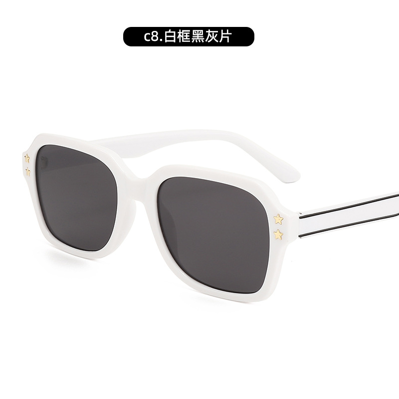 Nuevas gafas de sol de montura cuadrada transfronterizas, gafas de sol personalizadas de tendencia europea y americana, gafas de sol retro de alta gama, protección UV