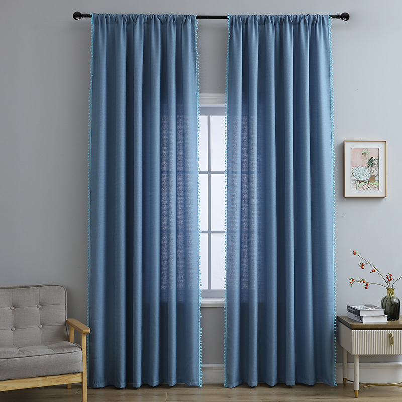 American Style Kitchen Curtains Small Semi Blackout Drapes_voghion.com