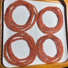 天然南红玛瑙手链凉山樱桃红手串三圈手链DIY散珠厂家批发