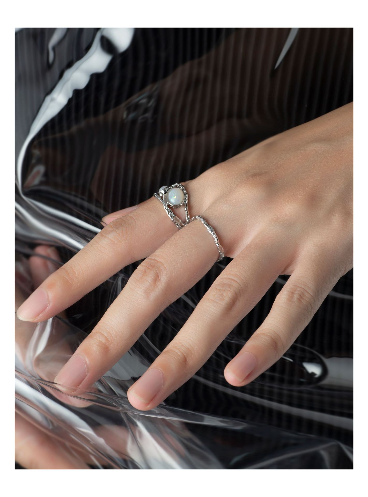 Fashion Geometric Copper Plating Artificial Gemstones Rings 1 Piece