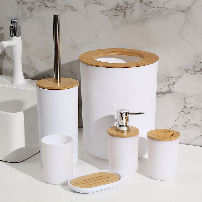 Baños sanitarios 6 conjuntos de hotel alojamiento residencial simple lujo conjunto de lavado baño basura taza de cepillo de dientes