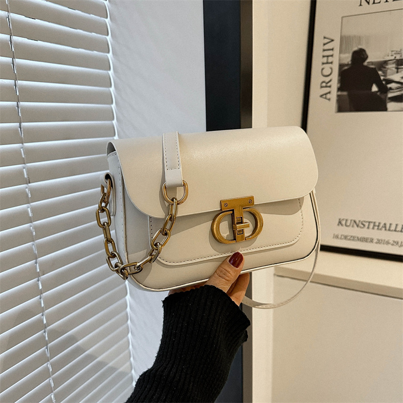 Nicho retro pequeño bolso cuadrado estilo occidental bolso de las axilas nueva cadena de moda bolso de hombro simple bolsa de mensajero ins