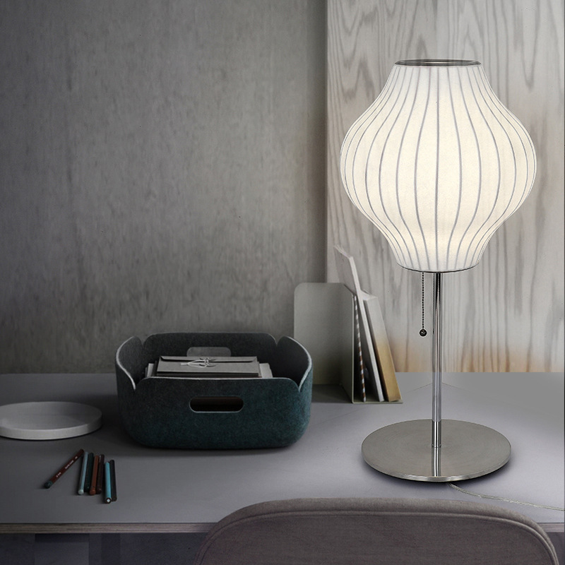 Japanese silk table lamp floor lamp fabric lamp bedroom bedside table lamp living room study Zen hotel decorative table lamp