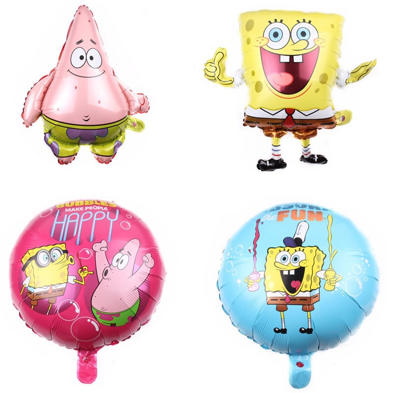 SpongeBob SquarePants Star Aluminum Film Balloon Children's Toy Party Decoration One Year Old Aluminum Foil Balloon Cartoon Balloon