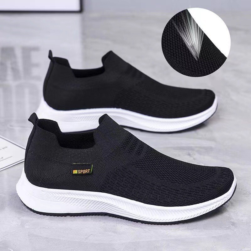 Cross-Border Men's Shoes, Spring and Autumn Style, Fly-Woven Mesh, Lightweight and Comfortable Casual Shoes, Socks, Middle-Aged and Elderly Slip-On Sports Shoes Cross-Border Men's Shoes, Spring and Autumn Style, Fly-Woven Mesh, Lightweight and Comfortable Casual Shoes, Socks, Middle-Aged and Elderly Slip-On Sports Shoes