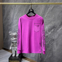 2024秋冬新款CH克罗Matty boy涂鸦蜘蛛网长袖T恤男女同款一件代发