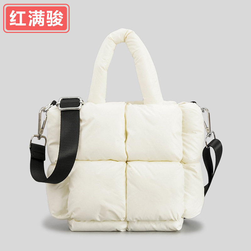 Nuevo tamaño pequeño abajo bolso de hombro de algodón diseño simple suave bolsa de mensajero Plaid lleno bolso de hombro bolso de las mujeres