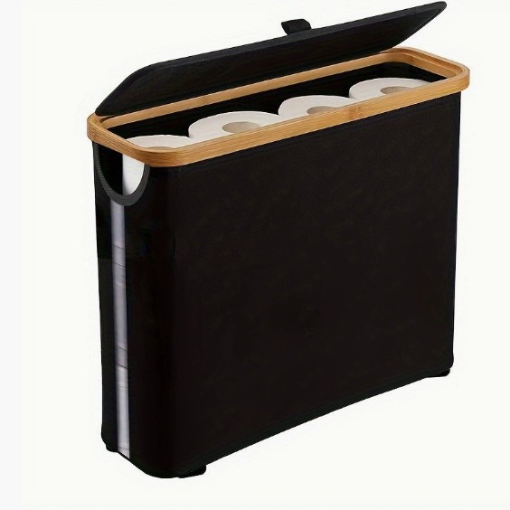 Cesta transfronteriza de artículos diversos y ropa sucia con tapa, cesta de almacenamiento de tela Oxford de bambú reciclada plegable, hogar con bolsa interior, caja de botella