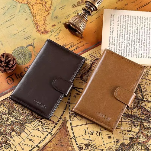 Men's 2024 New Card Holder Short Wallet Anti-Theft Credit Card Holder Money Clip European and American Style Solid Color Zero Wallet