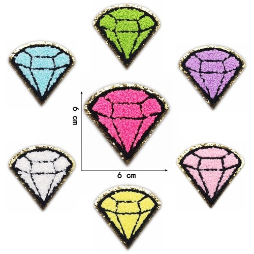 Cross-border hot-selling butterfly cat paw diamond pill chenille gelat gold edge towel embroidery embroidery cloth patch