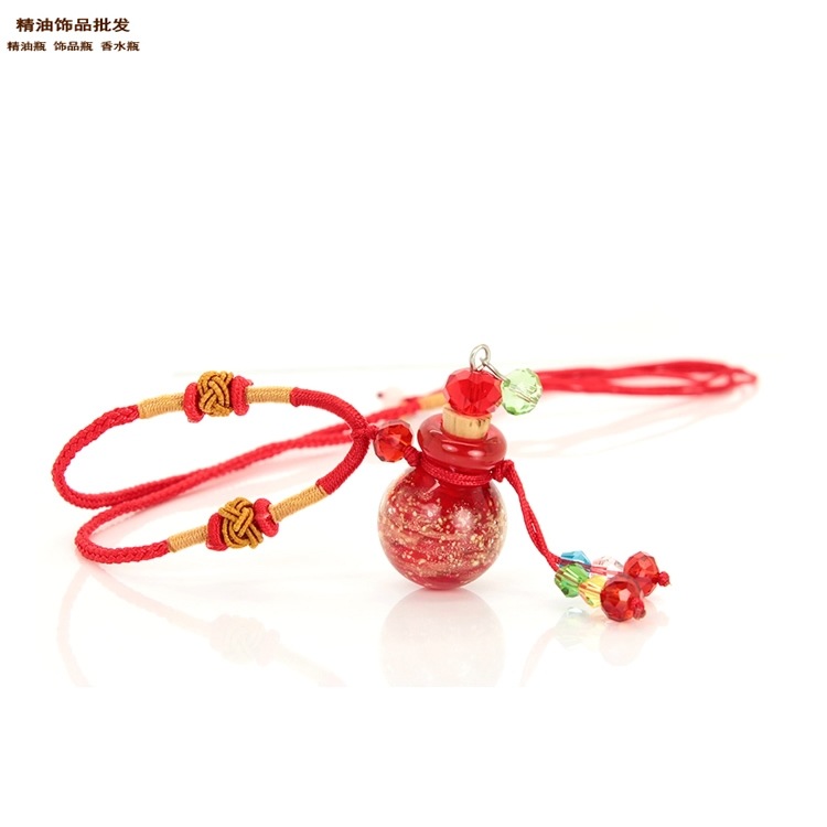 精油饰品网大红球形夜光金沙细双扣绳项链6.jpg