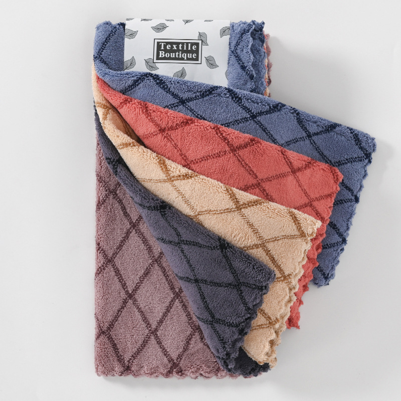 5 toallas de coral 30 * 30 toallas de cocina toallas de leopardo suave absorción de agua toallas de té transfronterizas