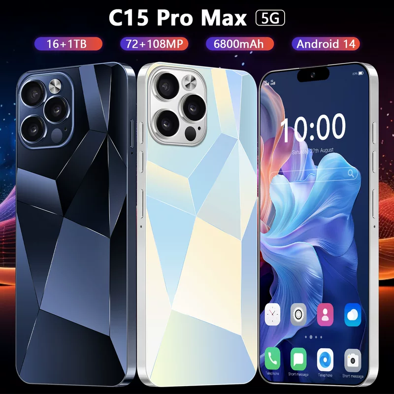 Мобильный телефон Pro, умные часы, C15, 15 Pro Max, 16 ГБ, Android