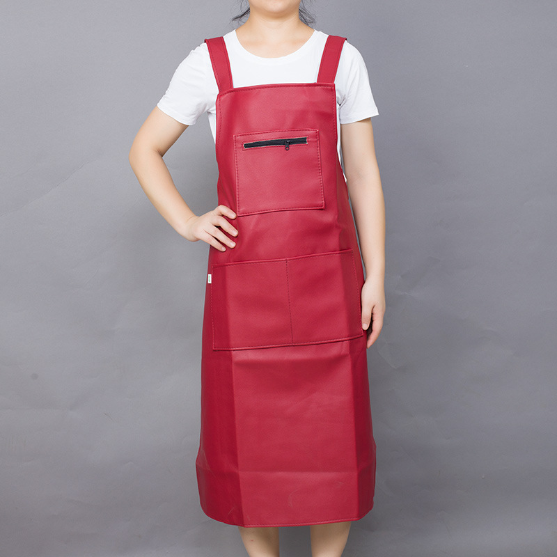 자홍 길어진 가죽 앞치마