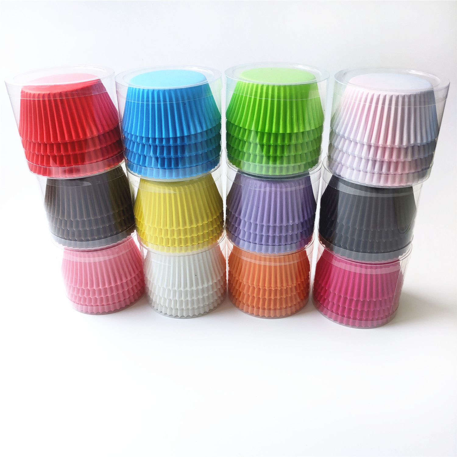 100 tazas de pastel de vacaciones de papel de color sólido para hornear tazas de papel a prueba de aceite para pastel de papel parachufe de papel de nieve Mei Niang image 6