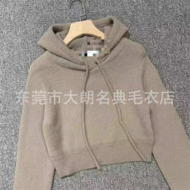 亚马逊外贸出口日本女装尾款货源剪标毛衣 za*纯色帽衫女式针织衫