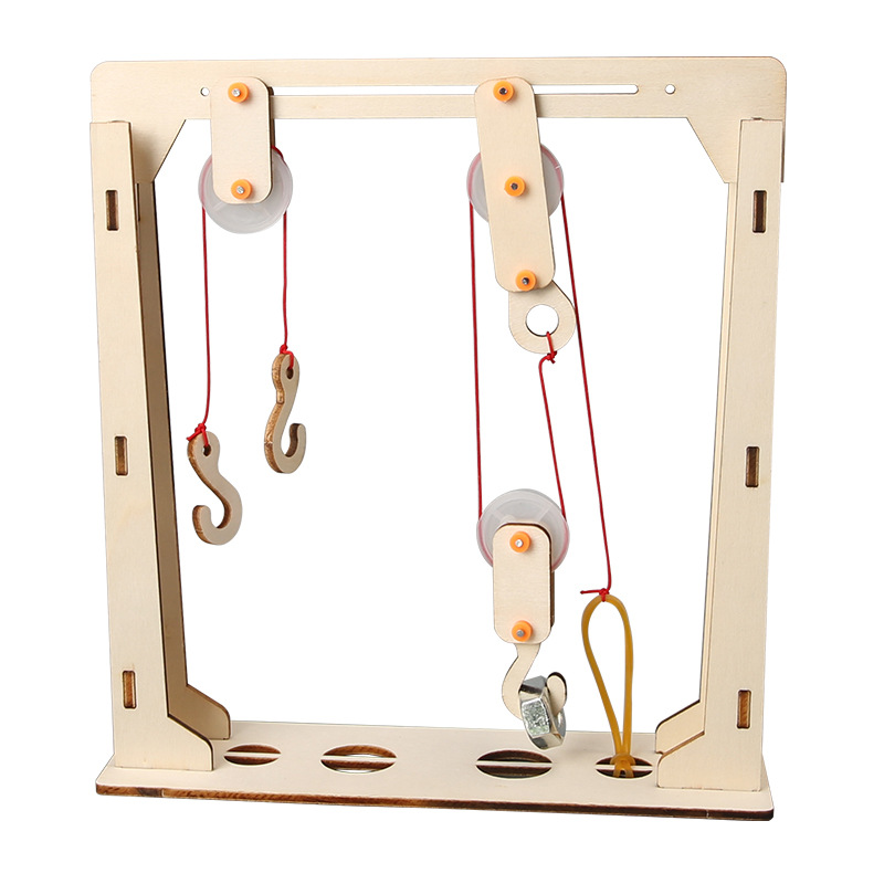 Equipo de prueba de grupo de poleas de bricolaje para estudiantes de primaria