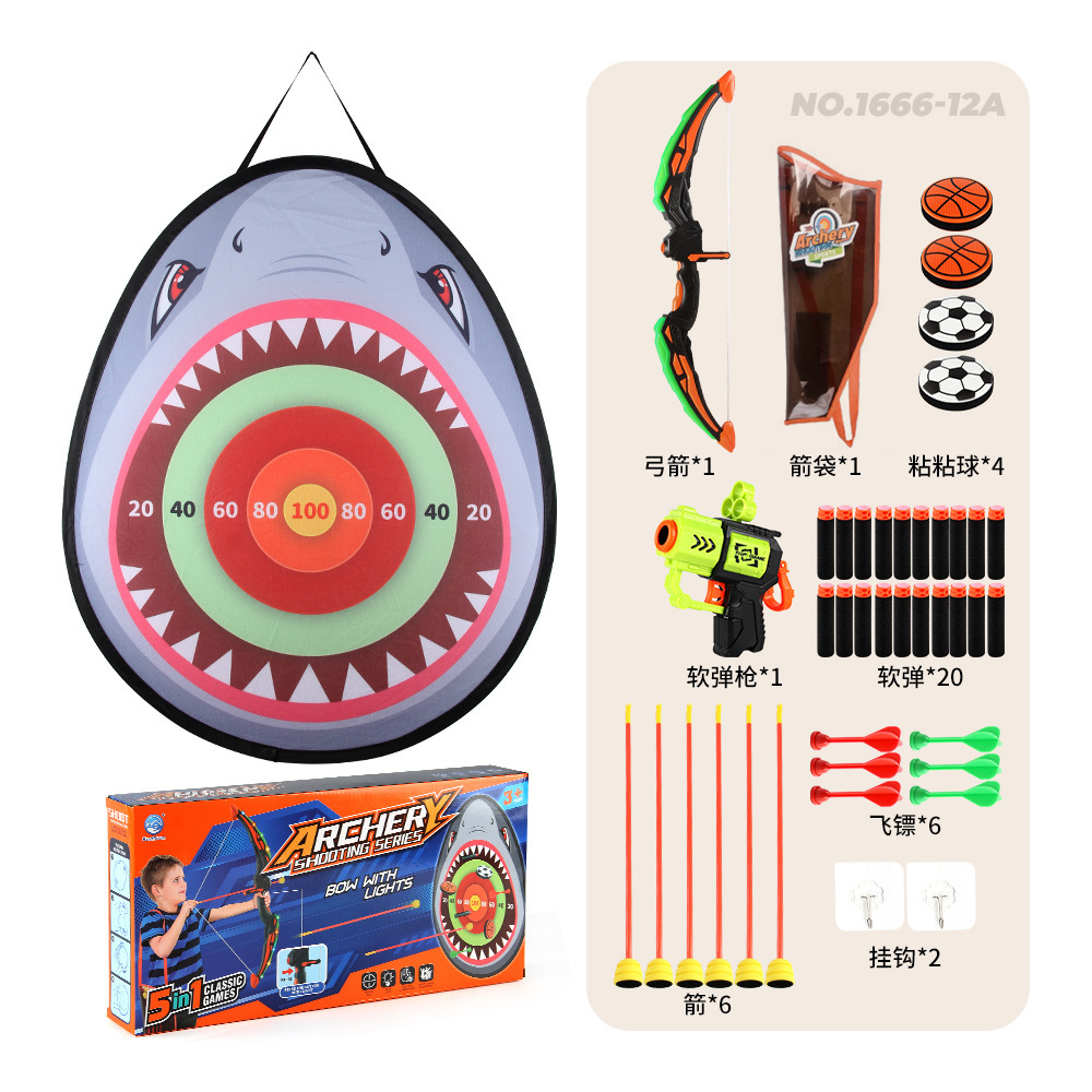 Ocio infantil indoor y exterior tiro con arco y flecha objetivo competición deportiva dardo velcro juguetes deportivos