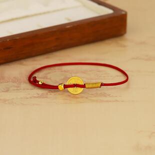 Five Emperors Coin Zodiac Year Red String Bracelet for Women, Chinese Style, New Chinese Temperament, Artistic Retro High-End Jewelry