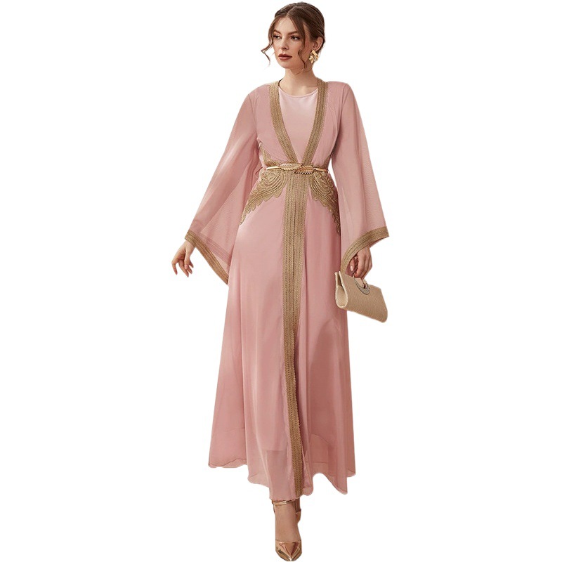 XF-T-21918 婦人服 2023 イスラム教徒アラビアドレス中東ドバイレディーススーツハイウエストロングスカート