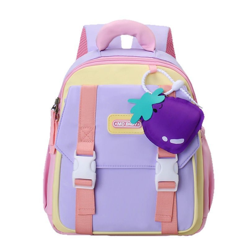Nueva mochila escolar de jardín de infantes, reducción de la carga ligera, color de contraste, mochila de tendencia, mochila escolar pequeña para niños, mochila de viaje